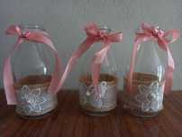 conjunto de 3 frascos decorativos