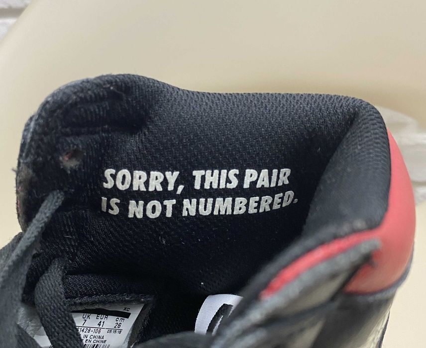 Unikat Buty Nike Jordan 1 Retro High Not for Resale Varsity Rozmiar 41