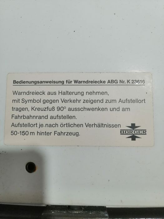 Trójkąt ostrzegawczy Mercedes W124 Coupe