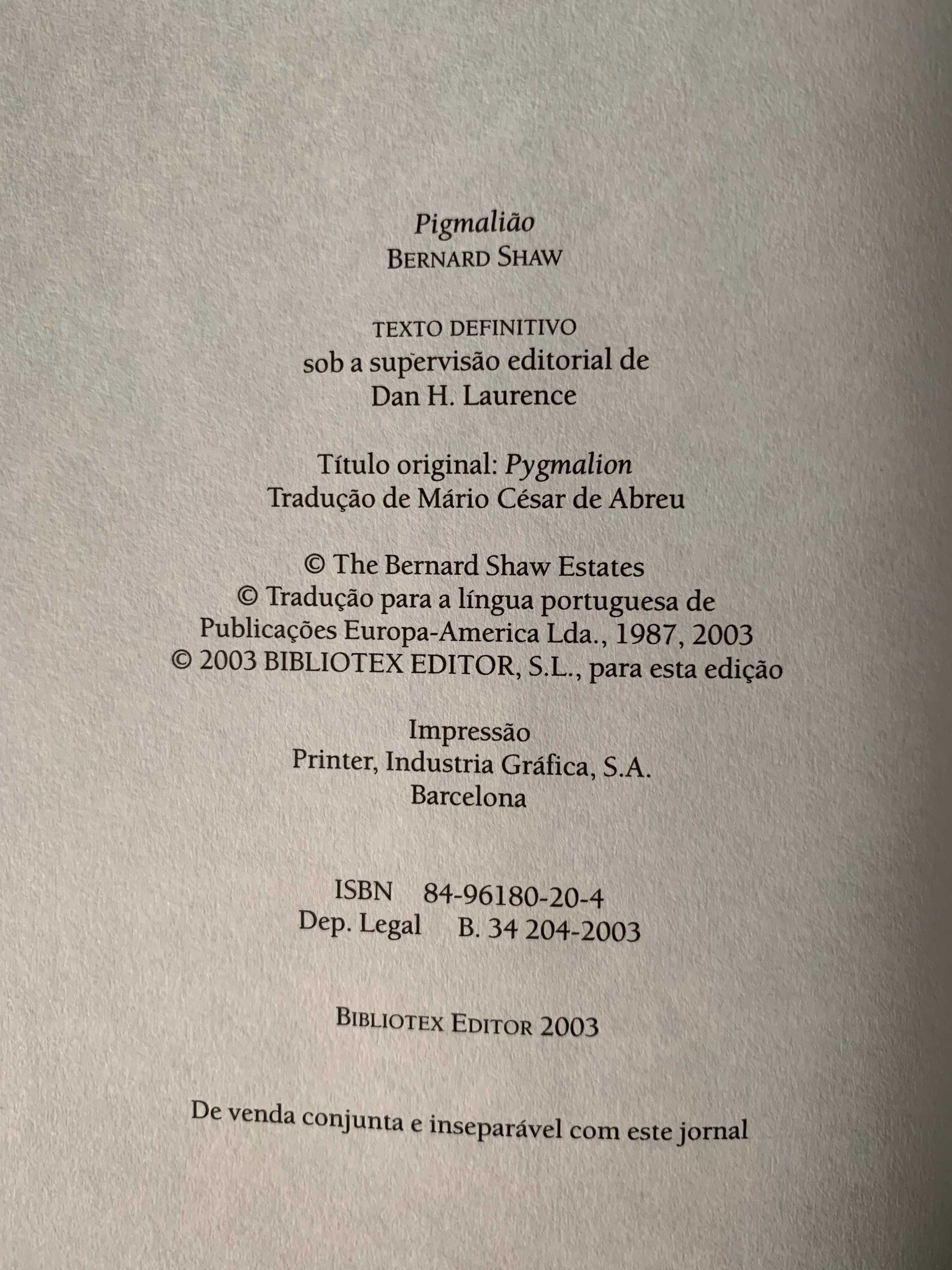 Pigmalião, de George Bernard Shaw