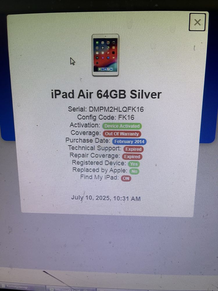Ipad air A1474 64gb ic locked