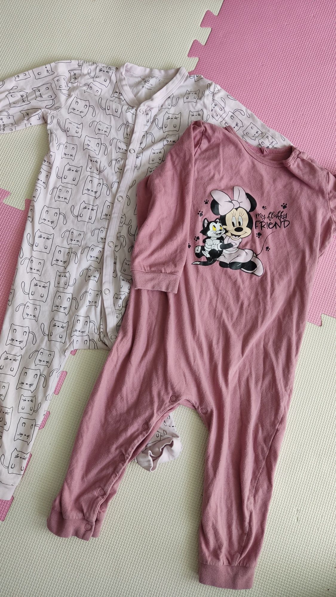 Pajacyk piżamka rampers długi dla dziewczynki koty 92