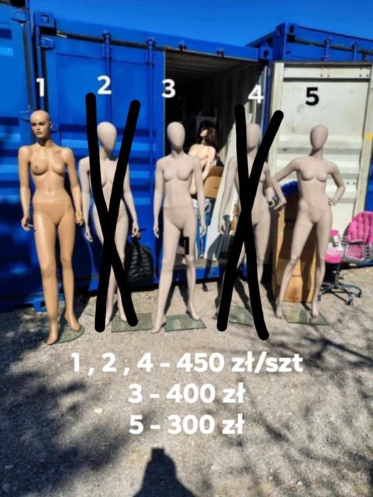 Manekiny damskie  i męskie- różne postawy