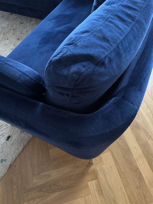 Narożnik lewy z funkcja spania Optisofa welur Navy Blue