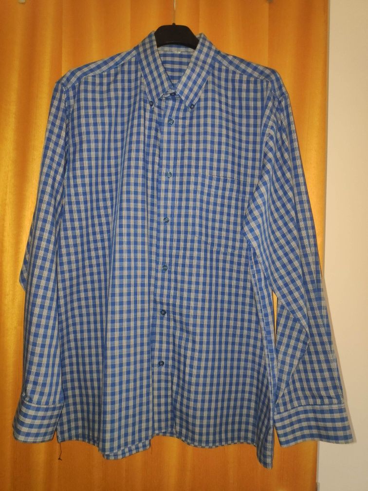 Camisa homem xadrez azul tamanho L