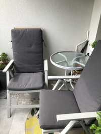Krzesła leżaki balkonowe/ogrodowe ze stolikiem IKEA