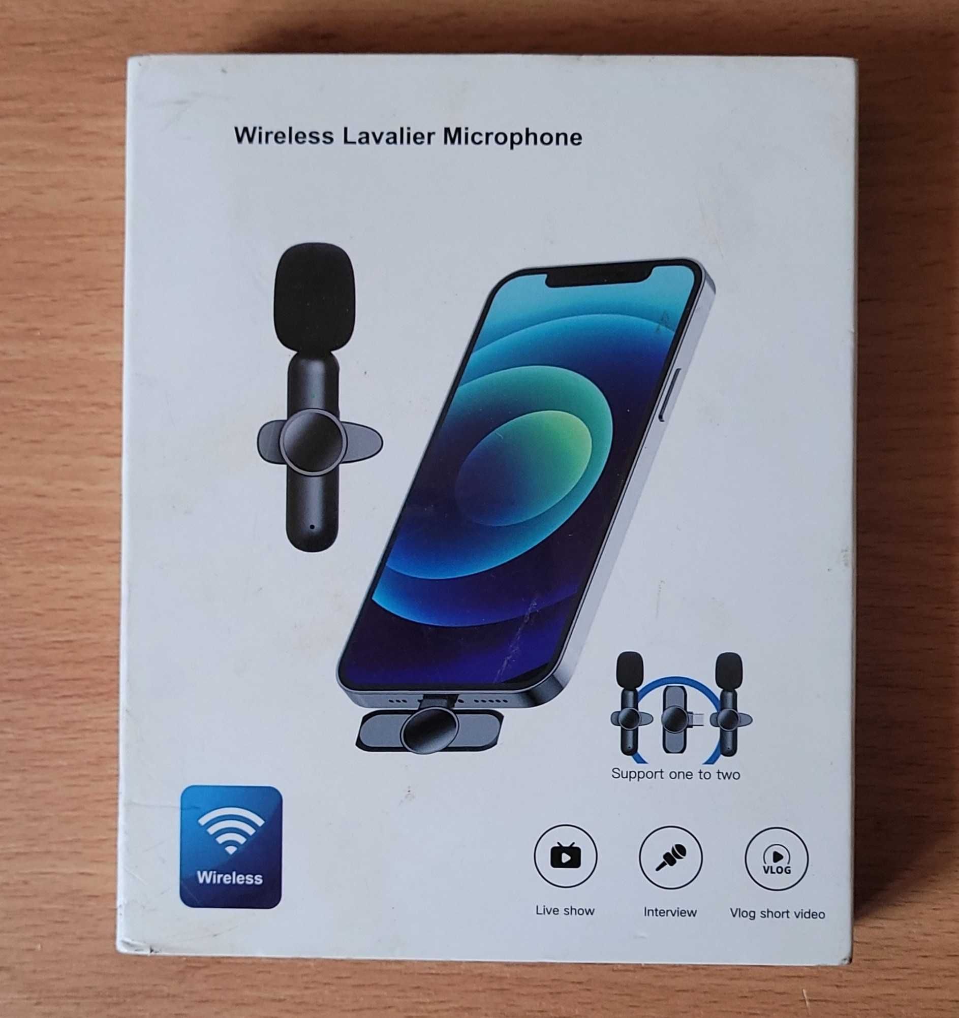 2x mikrofon bezprzewodowy krawatowy  z odbiornikiem USB-C