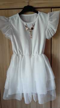 Biała sukienka 110/116