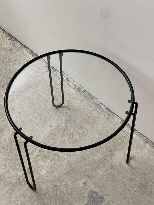 Mesa pequena vidro/ferro preto