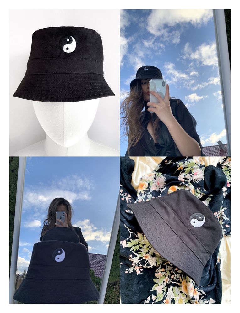 Bucket hat nowy z metkami producent unisex czarny biały