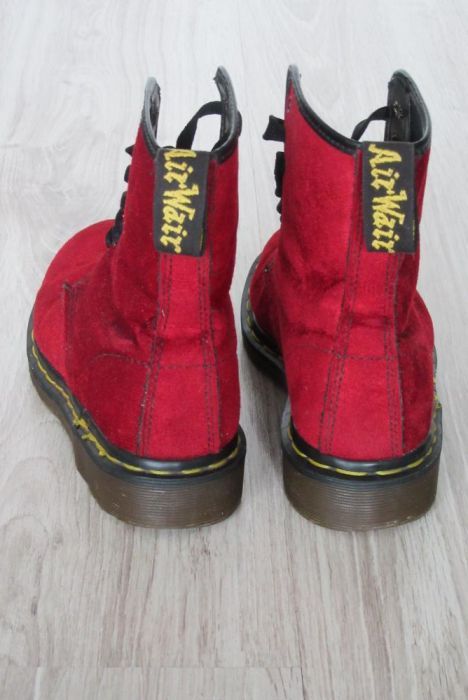 Dr Martens AirWair Red Velvet Limited Edition glany trapery vintage