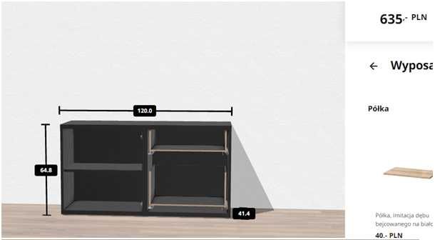 Komoda Ikea Besta czarnybrąz, 120x40x64cm, nowa