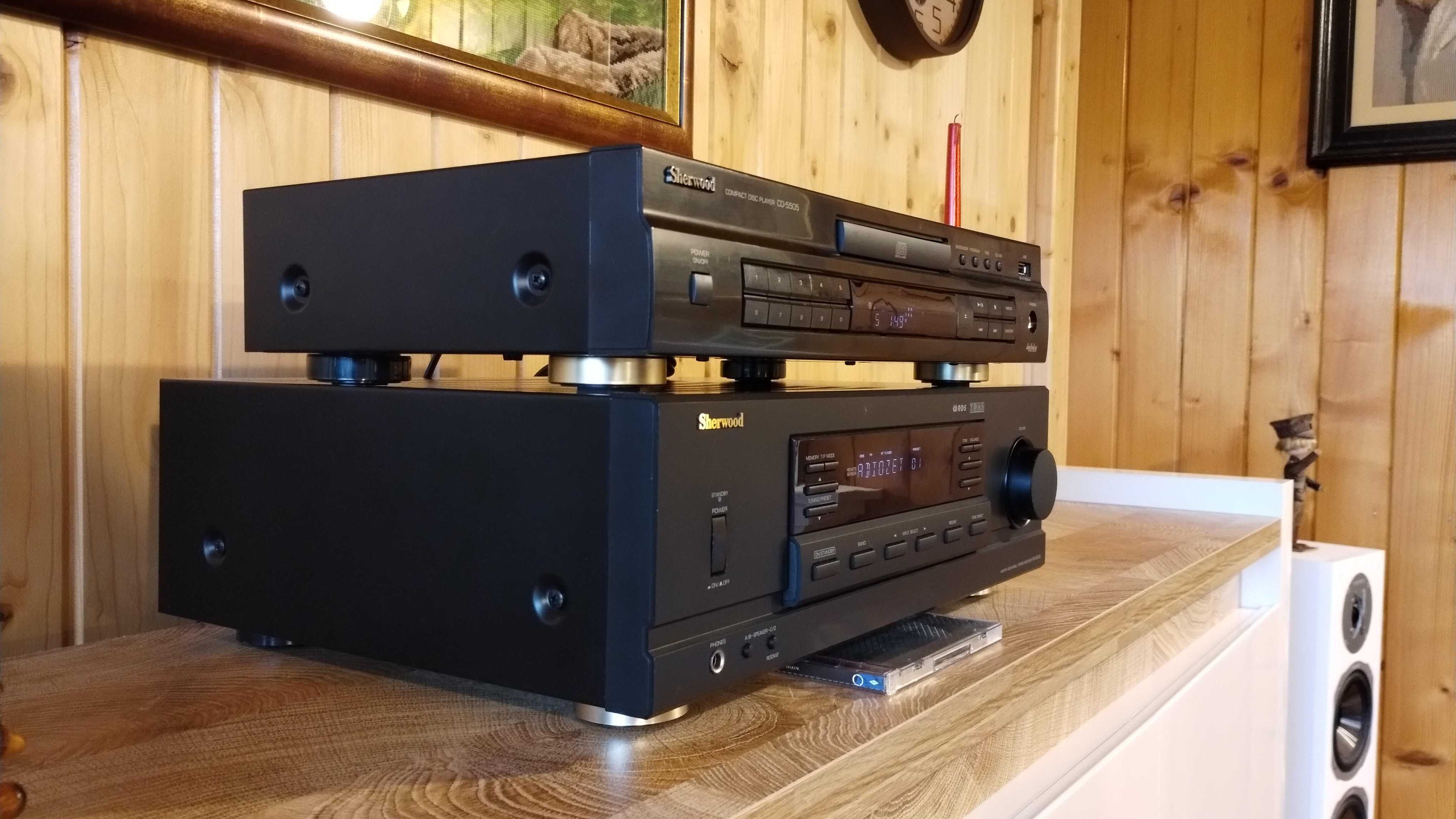 Amplituner 4-ro strefowy Sherwood RX-5502 + odtw. CD-5502, stan bdb.