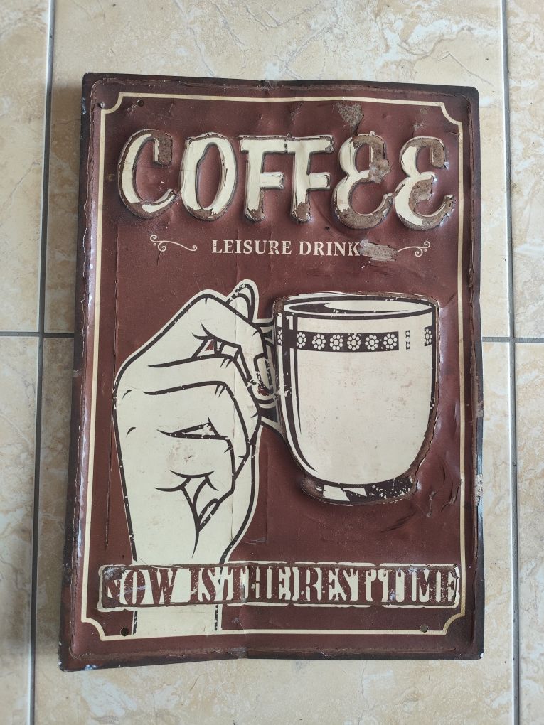 Quadro metal Coffe usado