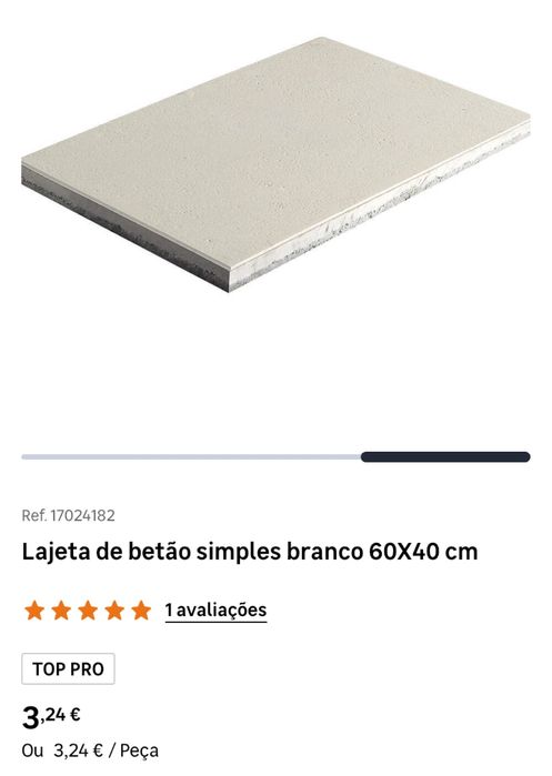 Lajeta de betão 60x40x4 cm
