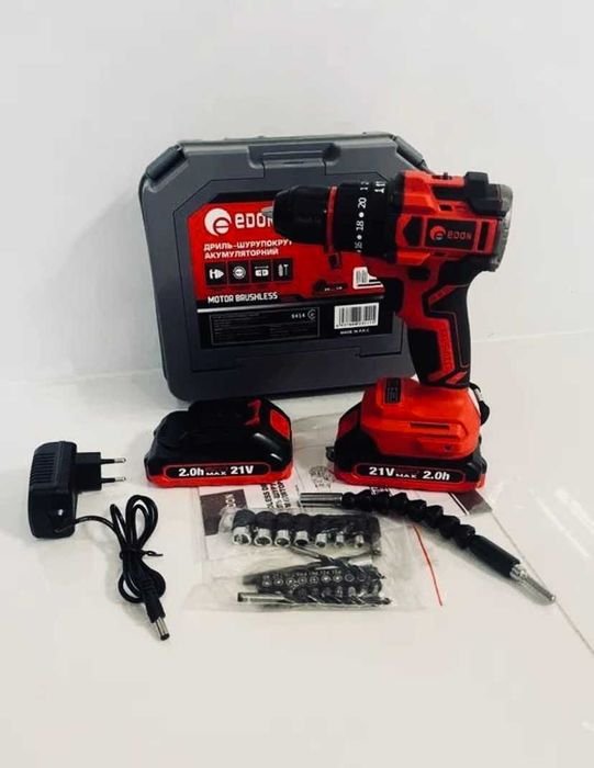 Шуруповерт EDON ED-21PBL OL аккумуляторный безщеточный дрель с ударом