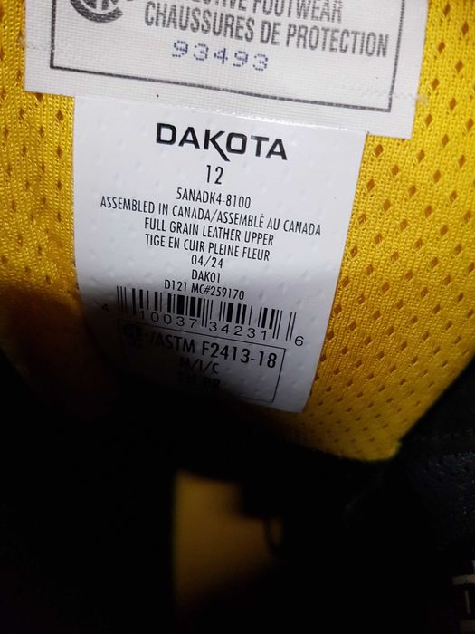 Buty robocze DAKOTA rozm 45 wkł 30 cm S3