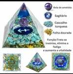 Pirâmide orgonite c símbolo do signo sagitário (Nova)