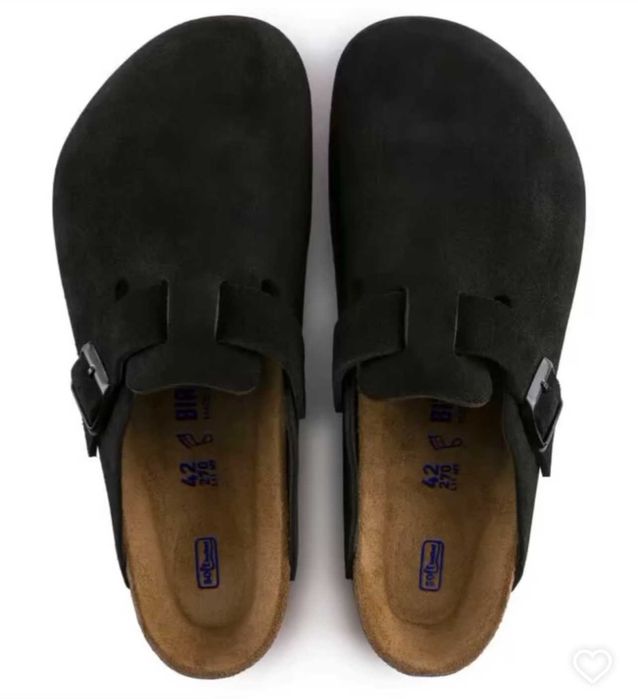 Birkenstock Biston чорні, заишеві 44 р на широку стопу