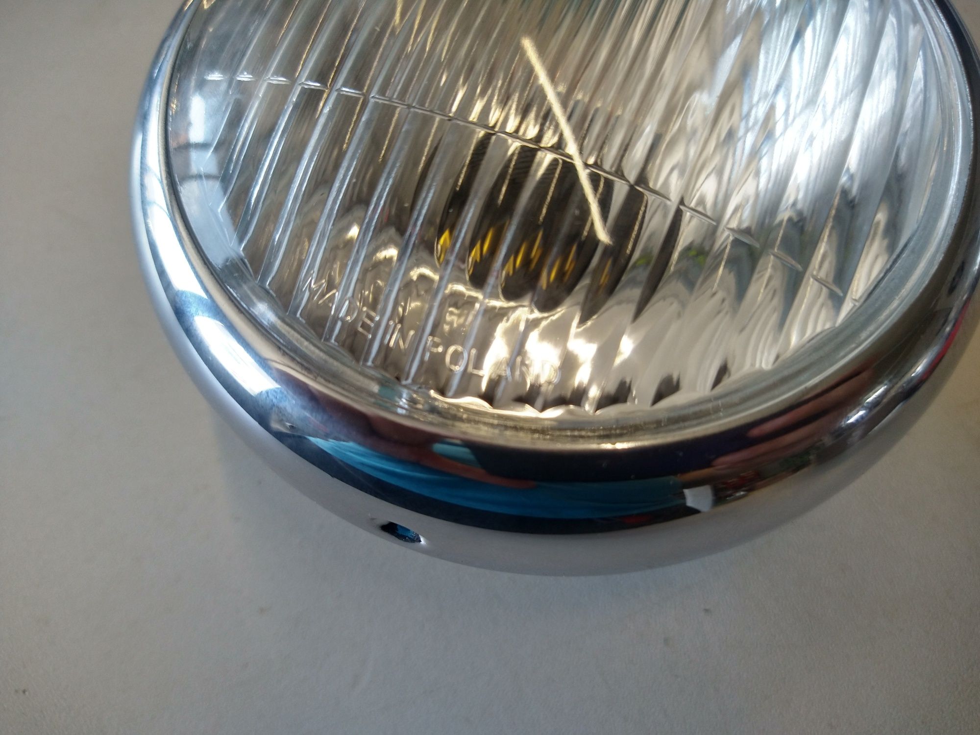 Komar lampa przód szkło ramka chrom element optyczny kpl
