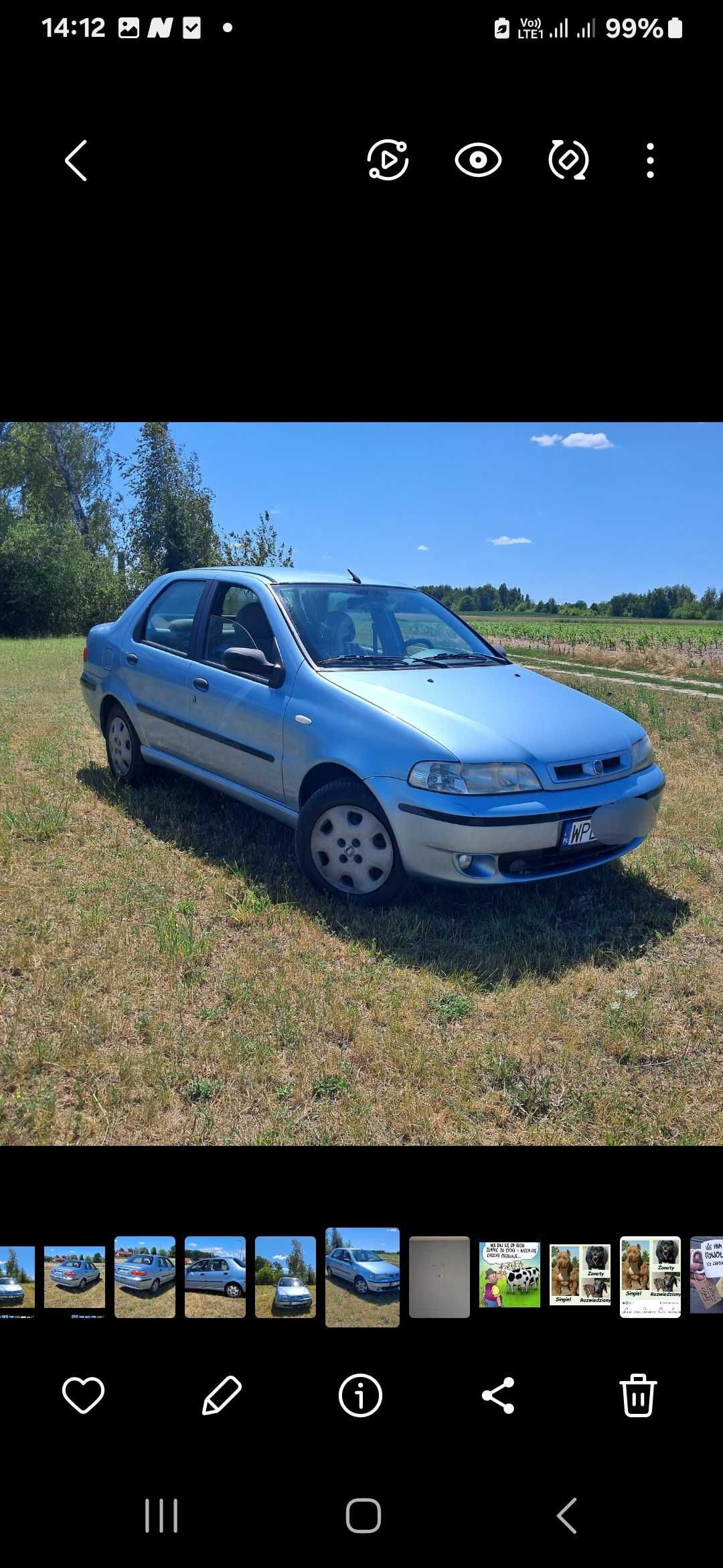 BARDZO ZADBANY 91.000 km przebiegu w oryginale FIAT Albea -bez LPG GAZ
