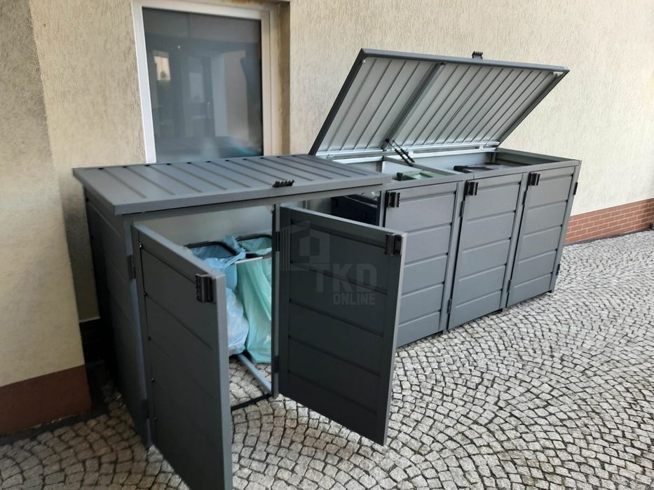 Zabudowa Koszy Na Śmieci Wiata Obudowa 345X80X120 Cm 5X240L Tkd342