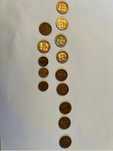 Moedas antigas Escudo 20 centavos, 10 centavos, 50 centavos, 1 escudo,