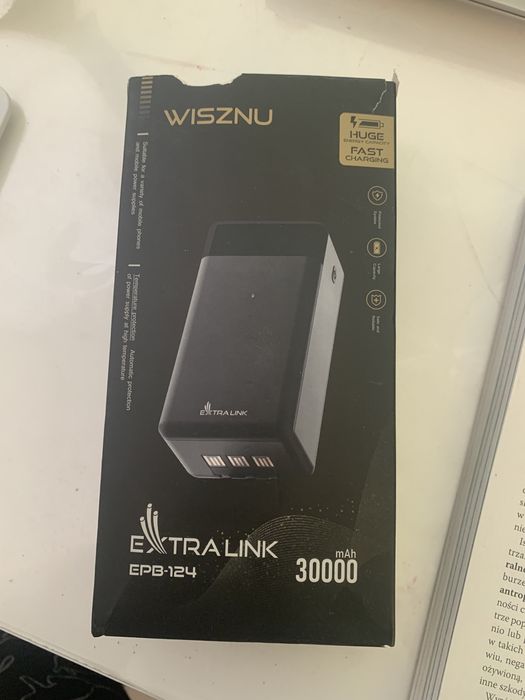 czarny powerbank Extralink 30000mAh 22,5 W
