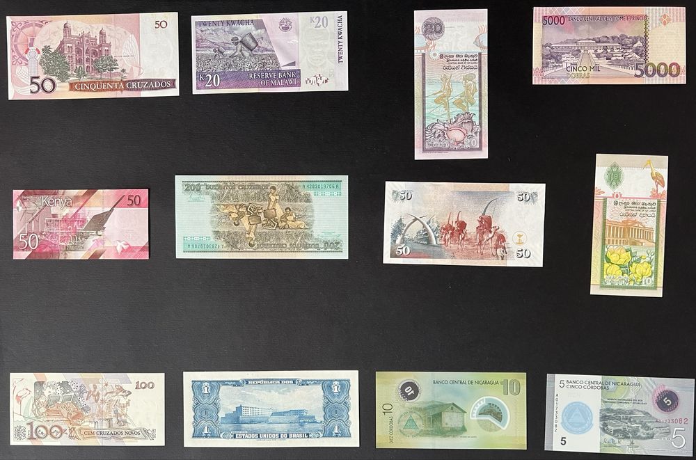 Банкноти купюри країн світу від 50 до 100 грн