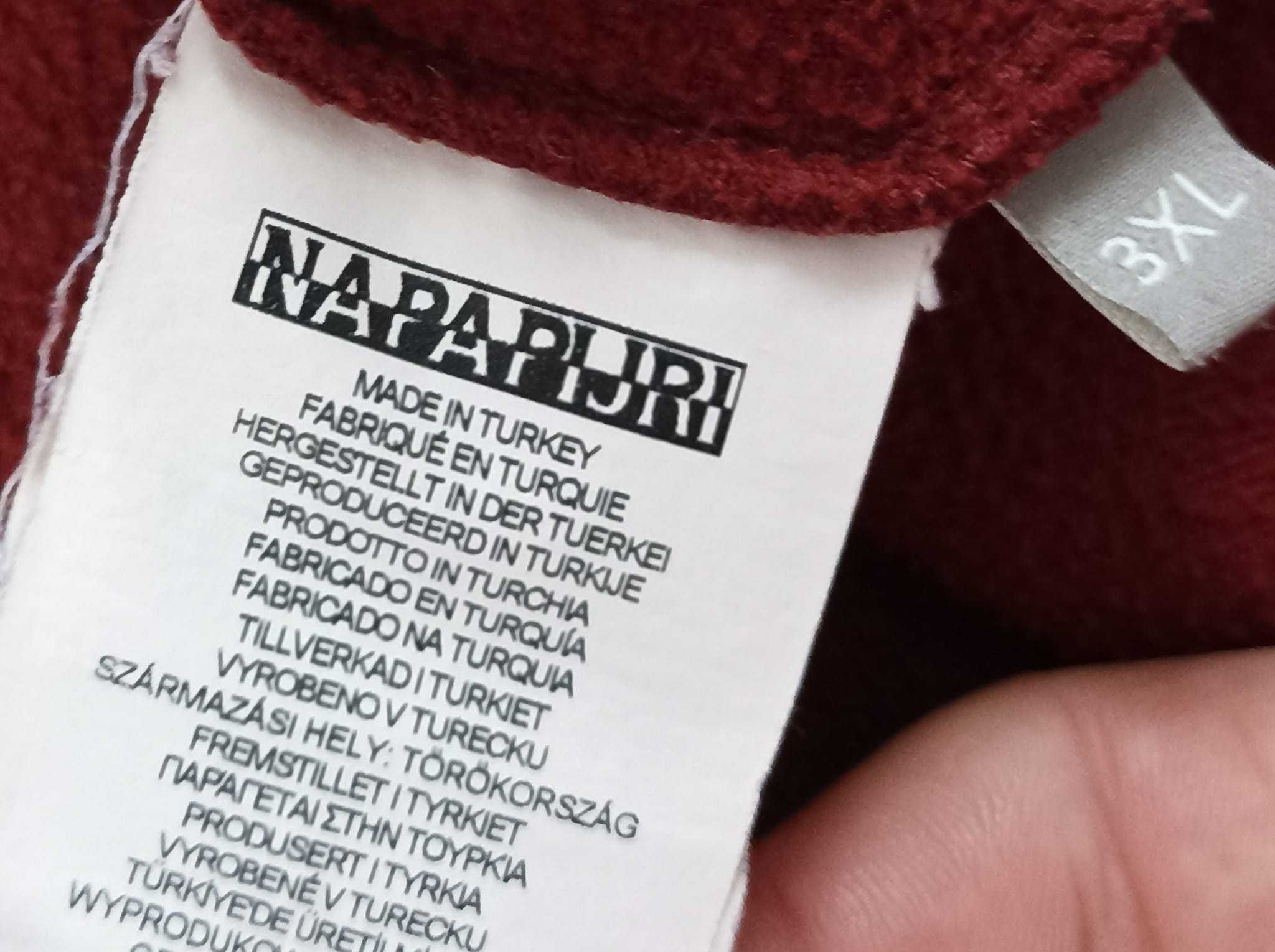 Napapijri bordrowy polar half ZIP z metki 3XL/XXL