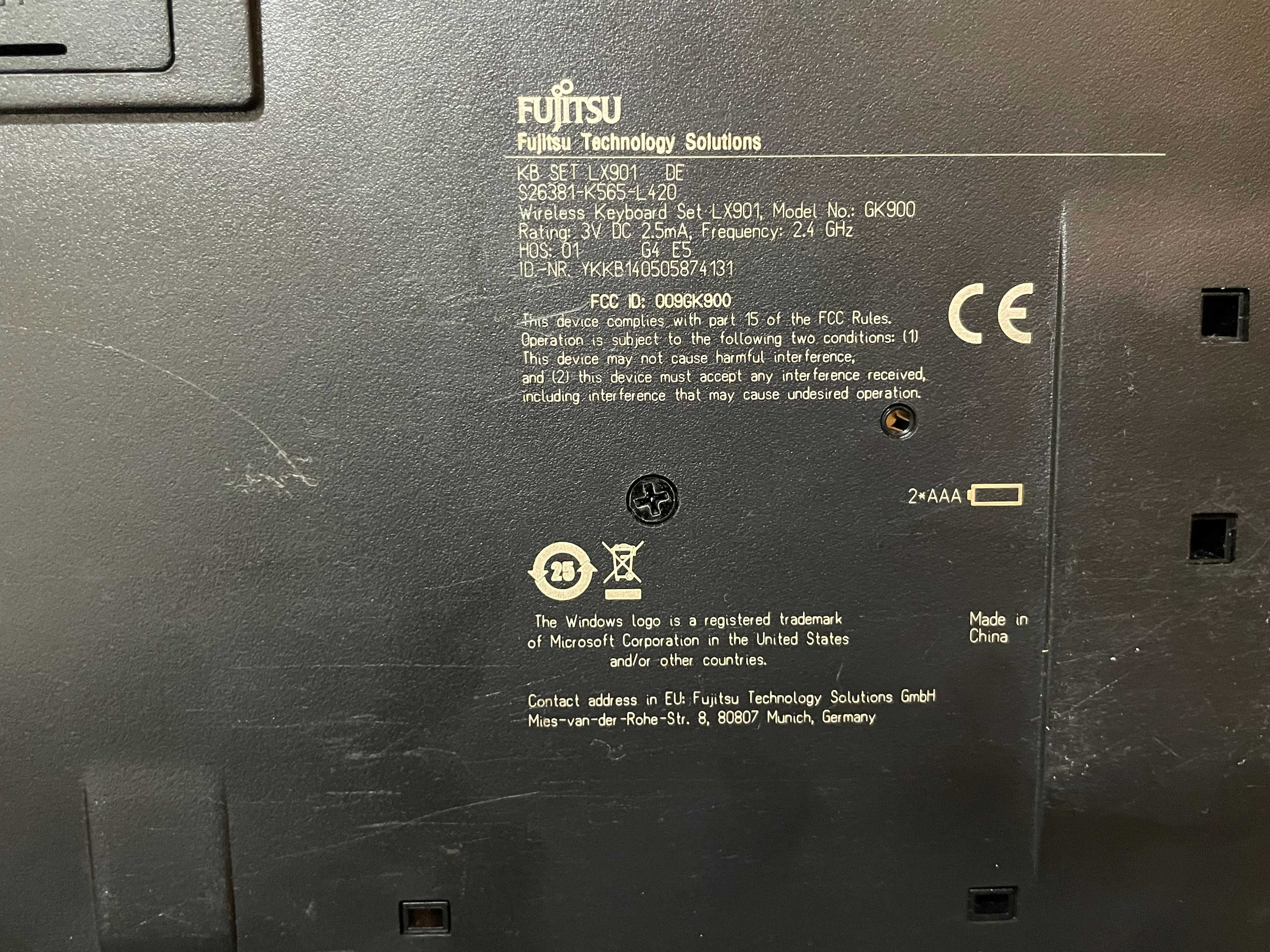 Безпровідна клавіатура fujitsu LX901 без адаптера