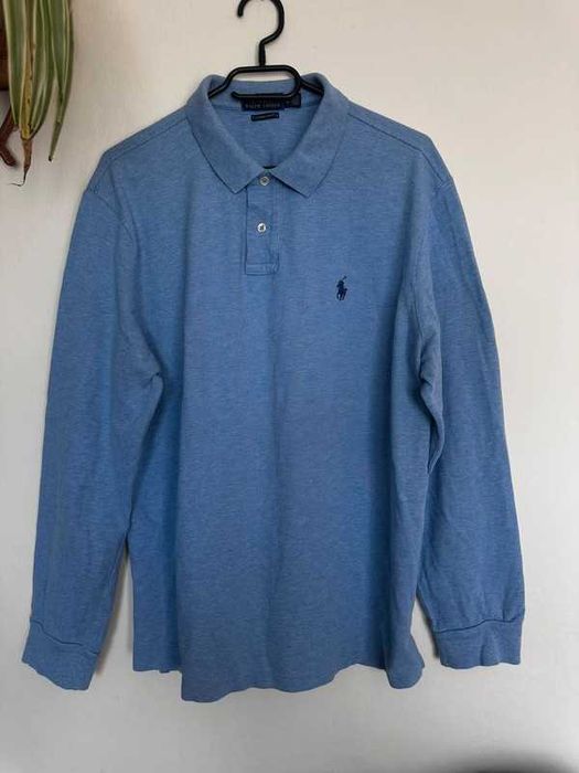 Polo Ralph Lauren longsleeve Polo błękitne