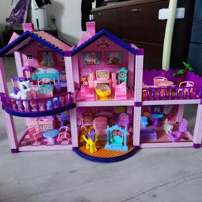 Duży domek dla lalek dla dzieci zabawka zabawa prezent 3+