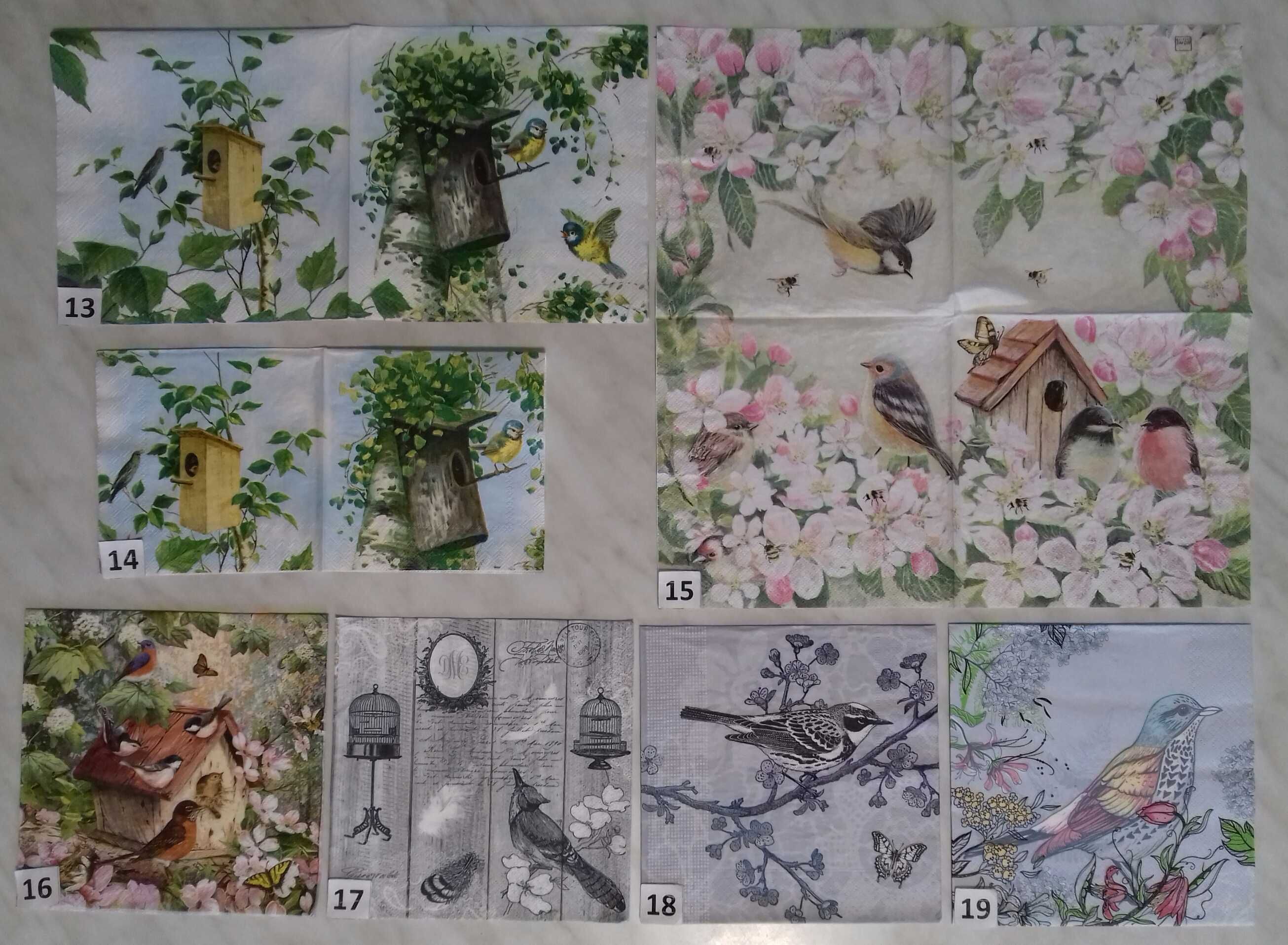 Serwetki decoupage ptaki zestaw B  (88 wzorów)