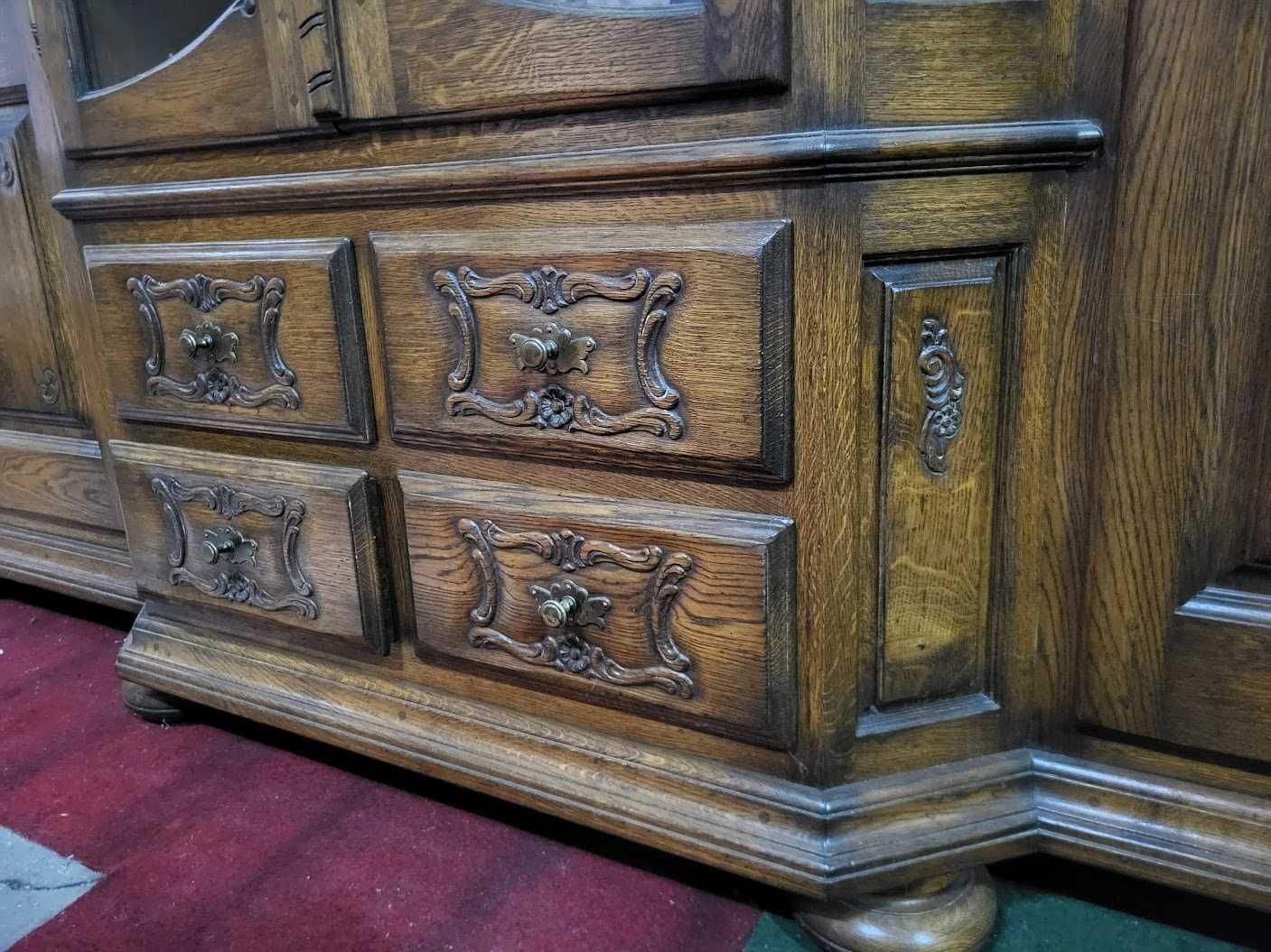 Piękny kredens dębowy lity ciemny dąb biblioteka massiv