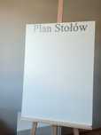 Plan stołów Tablica ślubna Srebrny napis