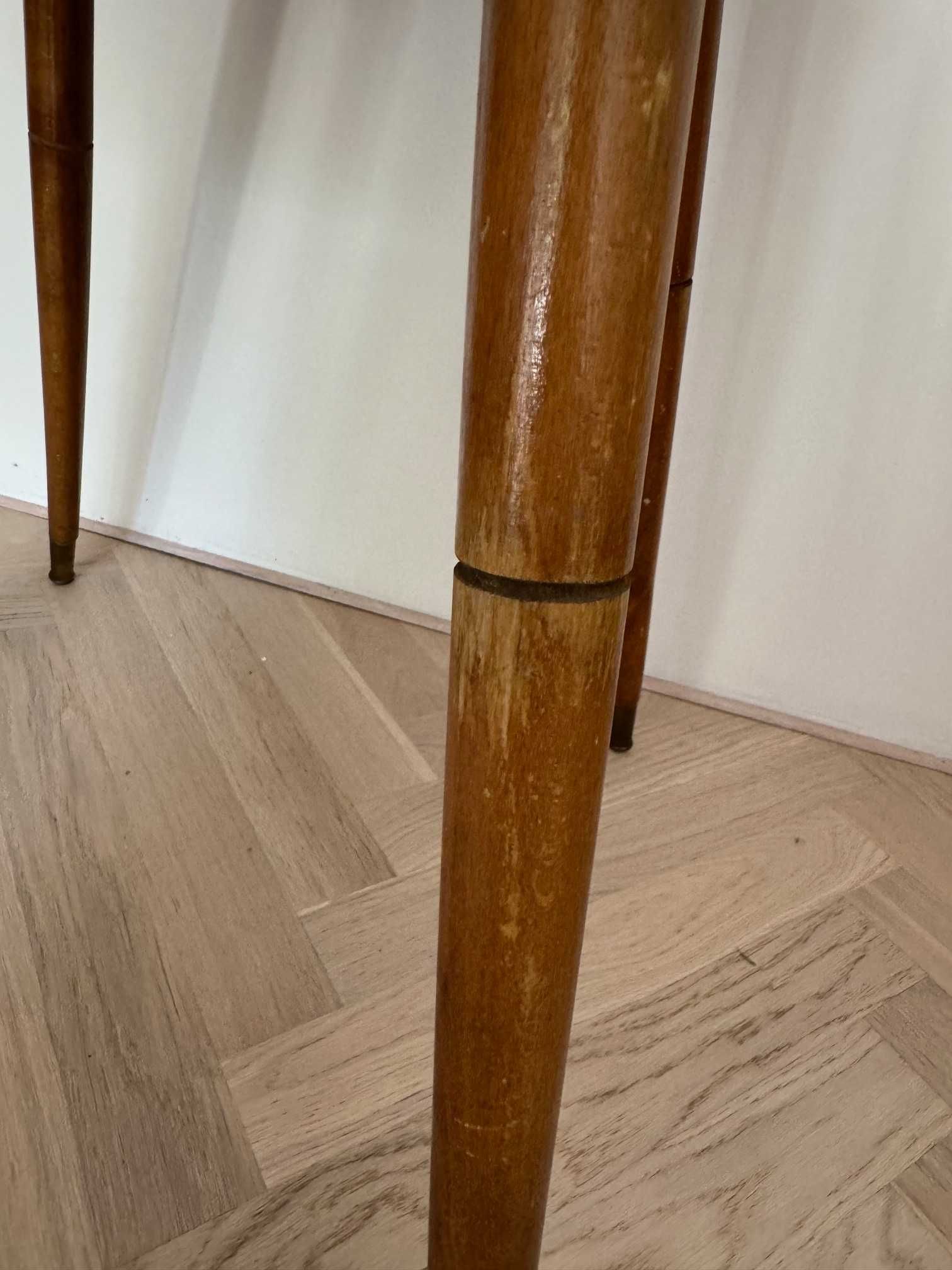Przepiękny stolik, mid-century, mahoń, intarsje, stan bardzo dobry