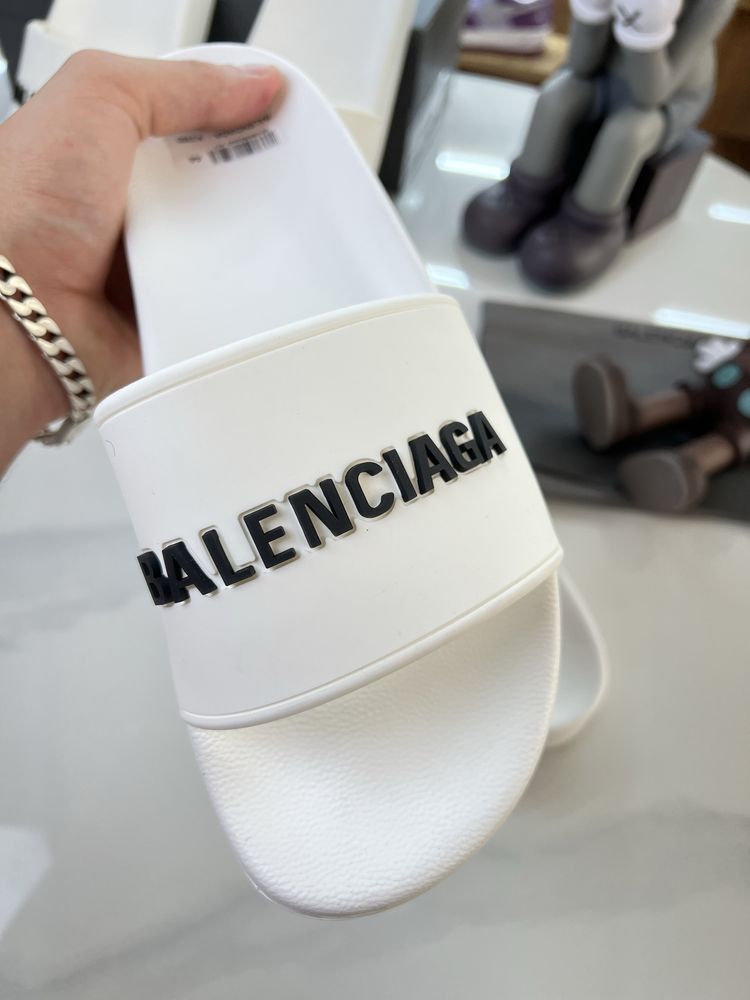 Тапочки Сланці BALENCIAGA White Logo
