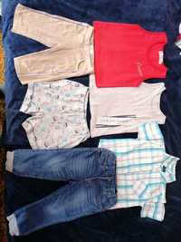 2 маечки, рубашка, шорты, бриджы и джинсы