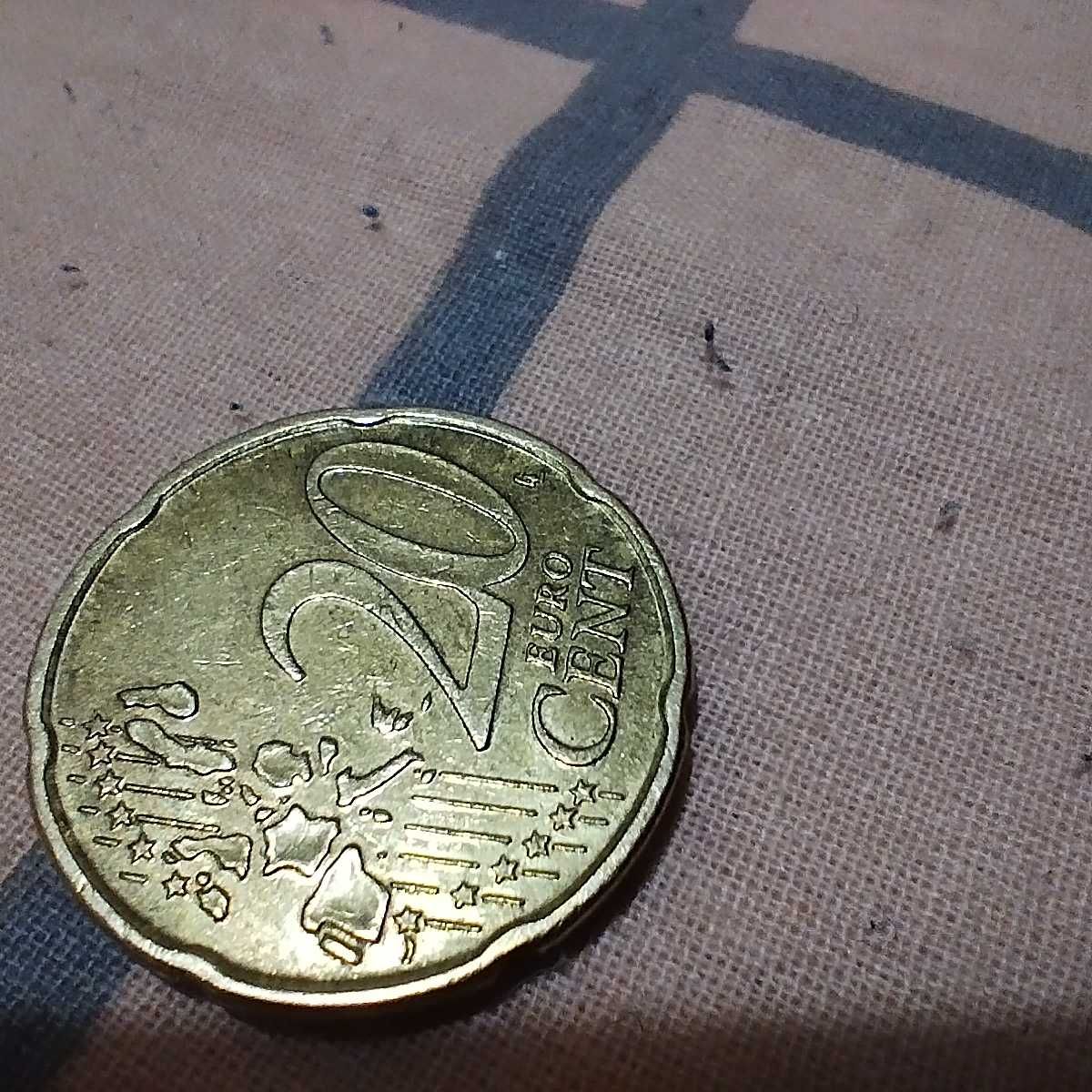 Moneta euro 20 centów z offsetowym wizerunkiem