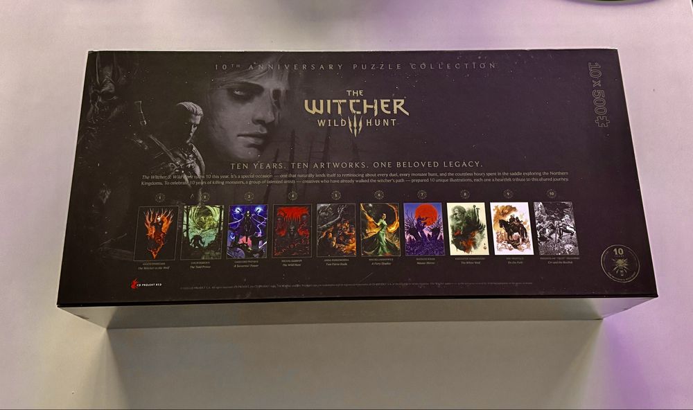Witcher III Wild Hunt Wiedzmin 10 Anniversary 10x500 puzzle nowe