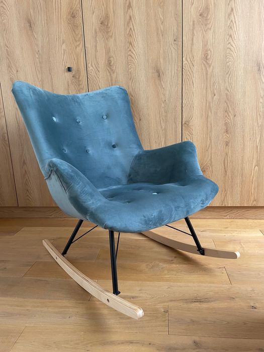 Fotel bujany morski niebieski