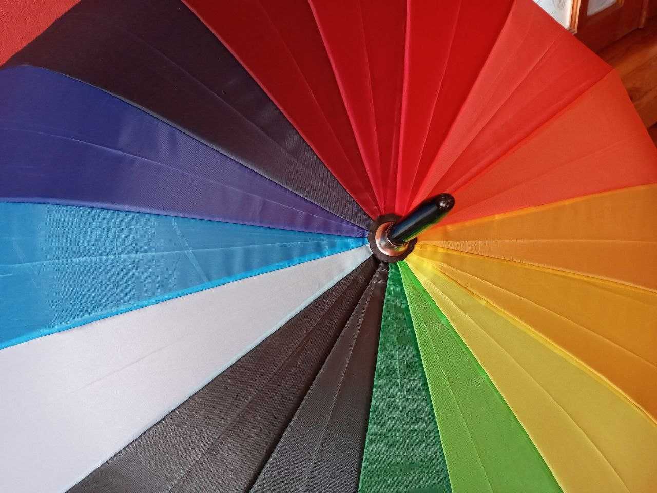 Зонт диаметр 104см женский Радуга трость зонтик парасолька жіноча
