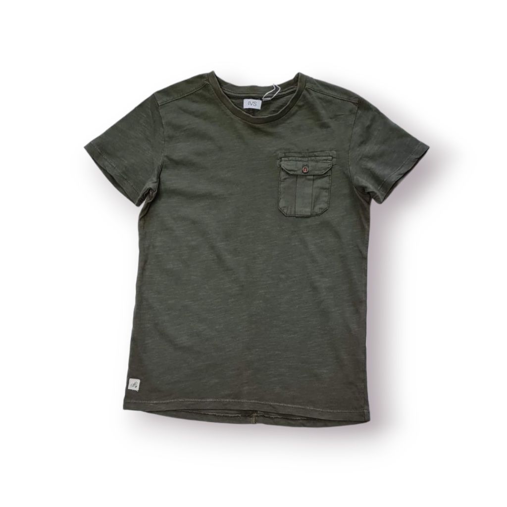 Koszulka T-shirt khaki OVS kieszonka 128cm 7/8lat