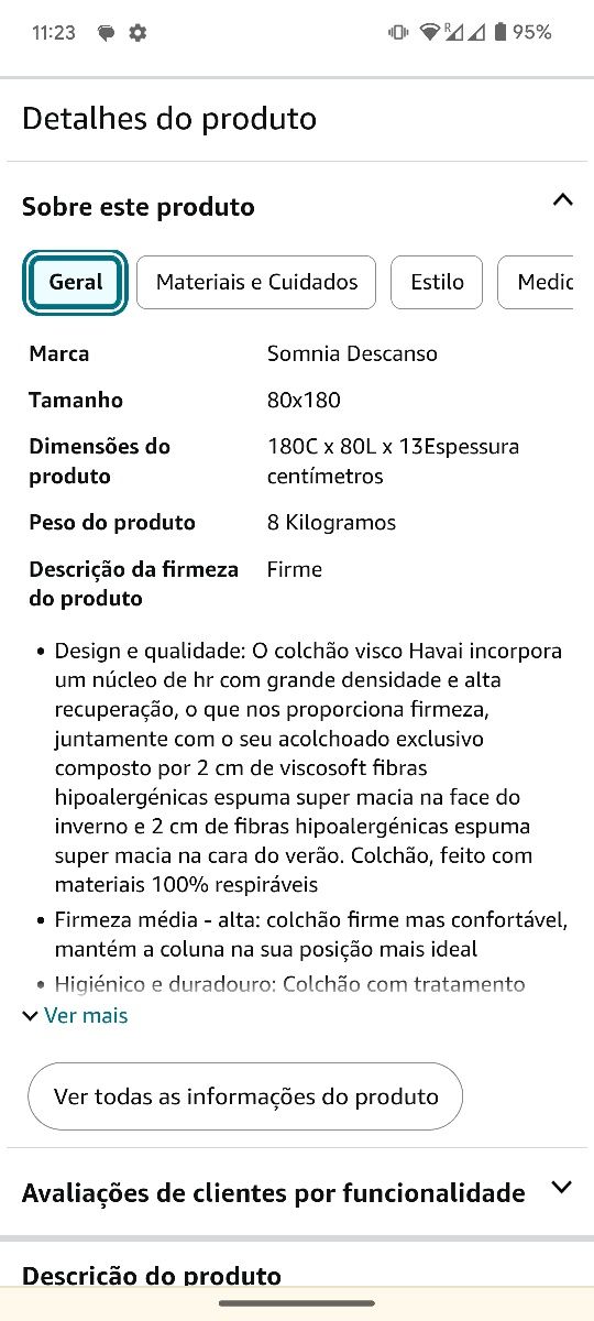Colchão 180 x 80