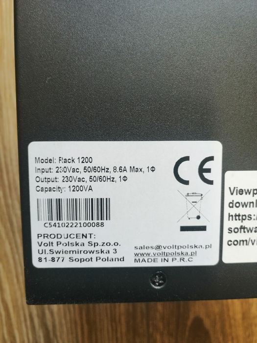 Zasilacz awaryjny UPS Volt rack 1200
