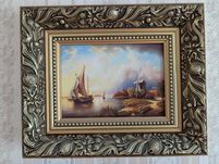reprodukcja druk na dykcie w zdobionej ramie "wiatrak" 28x23 cm