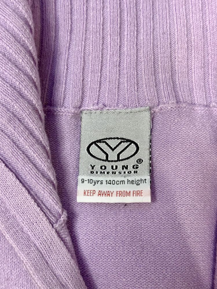 Fioletowy sweter bluza na 2 suwaki góra dół vintage young dimension