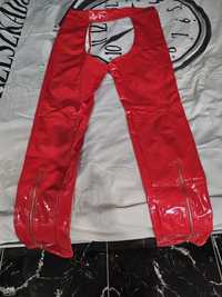 Latexowe spodnie czerwone mega.