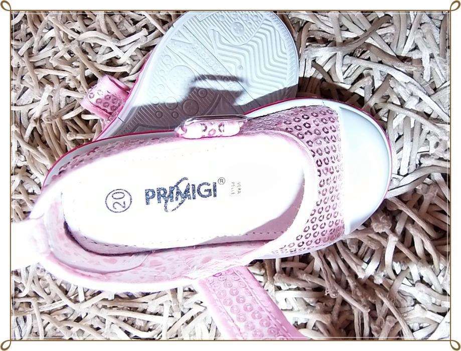 PRIMIGI extra BALERINKI KAPCIE SKÓRA cekiny róż roz. 20_ 12 cm